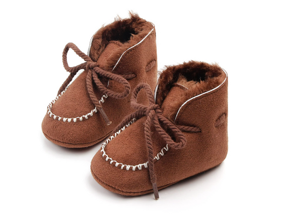 baby brown moccasin booties