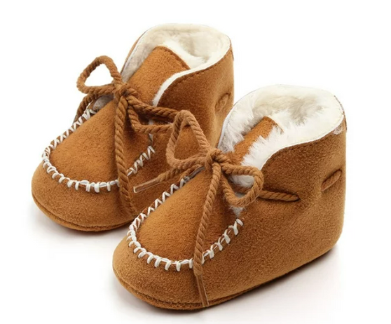 baby girls boys chestnut moccasin booties