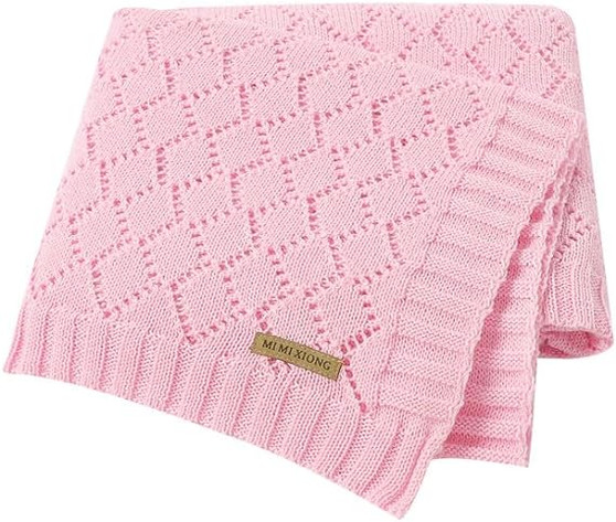 baby girls pink knit blanket
