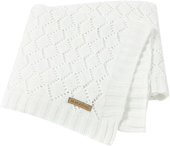 baby girls boys cream knit blanket