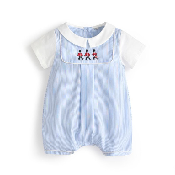 baby boys soldier embroidered romper
