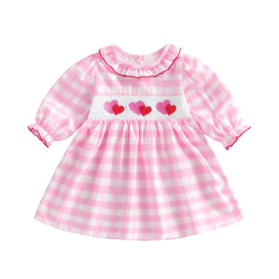 toddler baby girls valentine's day smocked dress