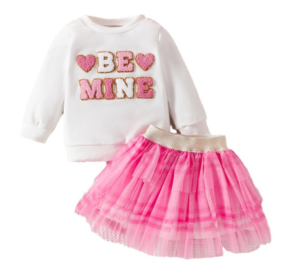 baby toddler girls valentine's day outfit set be mine