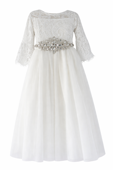 girls toddler baby white country lace flower girl dress