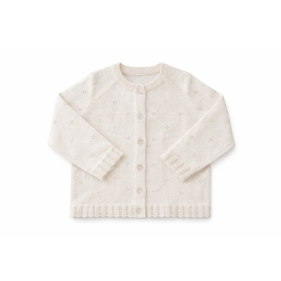 baby toddler girls white pointelle cardigan sweater