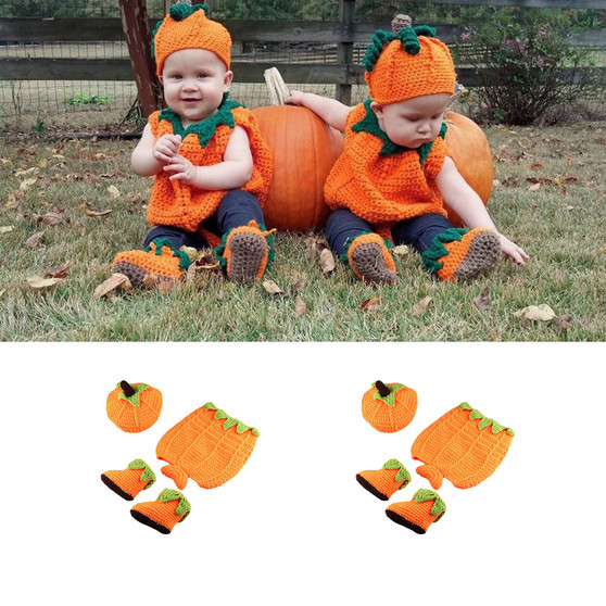 baby crochet pumpkin photography prop