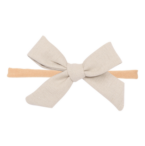 baby toddler taupe beige bow headband