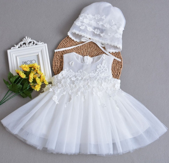 baby sleeveless baptism dress