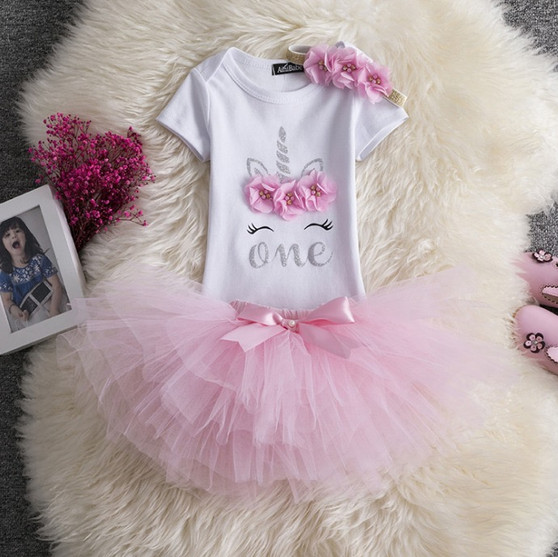 baby girls pink first birthday outfit