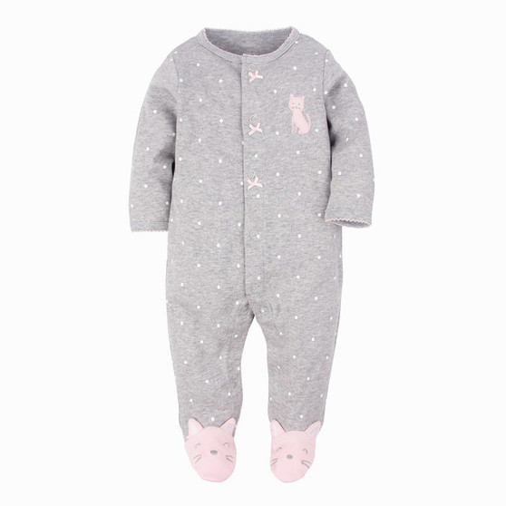 baby girl kitty footie pajamas