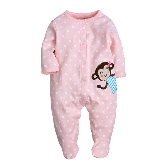 baby girl monkey print pajamas