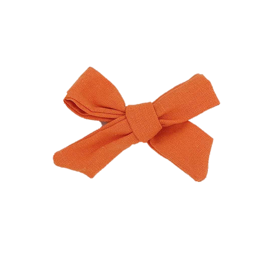 baby orange fall bow clip