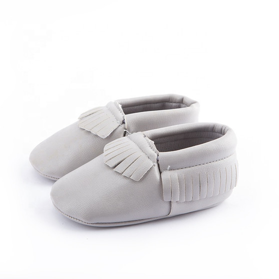 baby grey moccasins