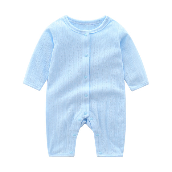 baby girl blue knit romper