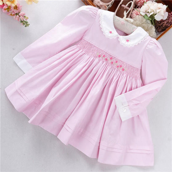 baby girls pink smocked dress