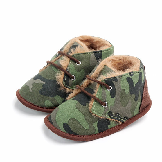 baby green camouflage boots