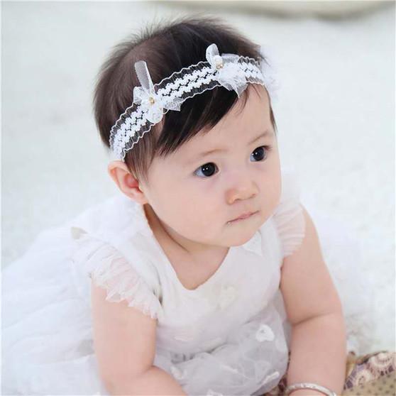 baby girls baptism headband