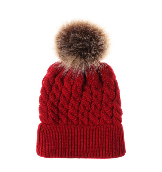 baby toddler red christmas pom hat