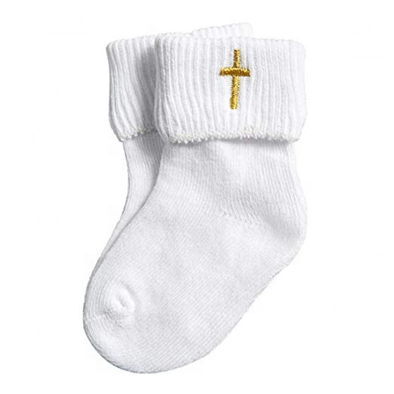 baby cross embroidered socks