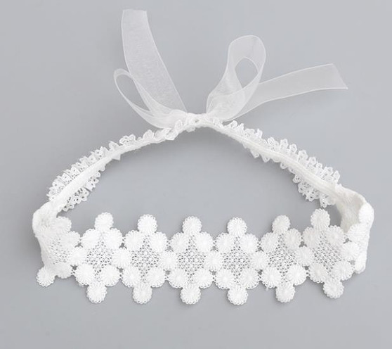 baby girls lace baptism headband