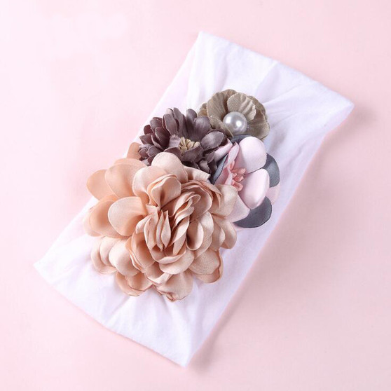 baby girls white floral headwrap