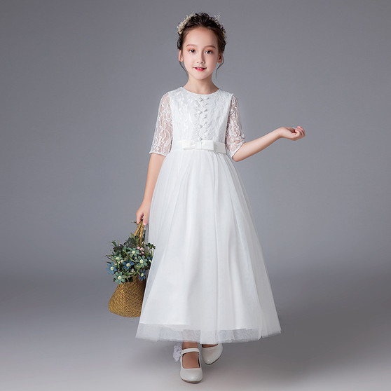 Gloria Elegant Lace Opaque Top Communion Gown