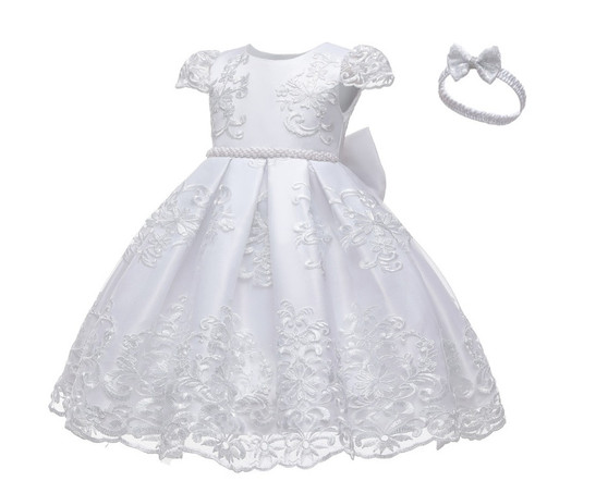 baby baptism dress with headband