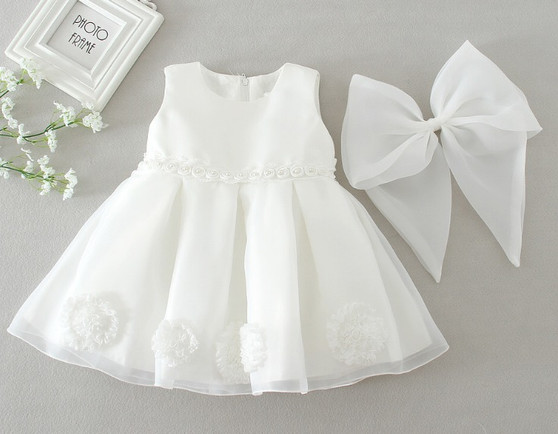 baby sleeveless baptism dress