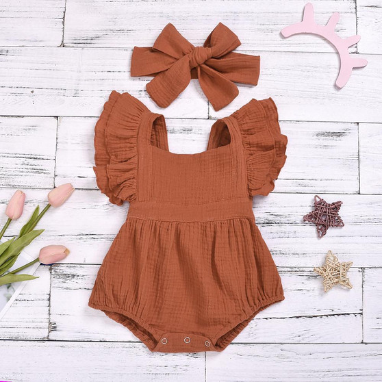 baby girls rust romper