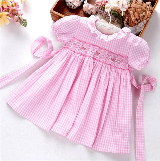 baby girl smocked dress pink