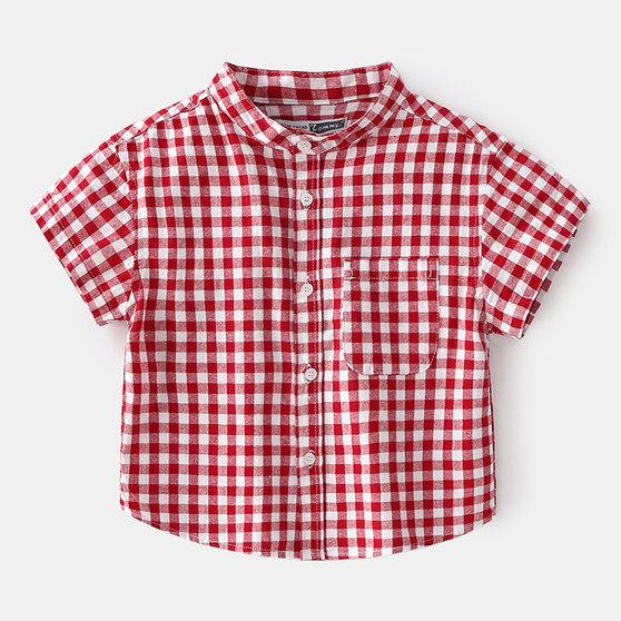 boys red checkered shirt