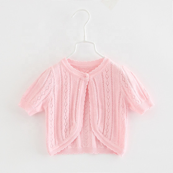 girls pink knit cardigan bolero