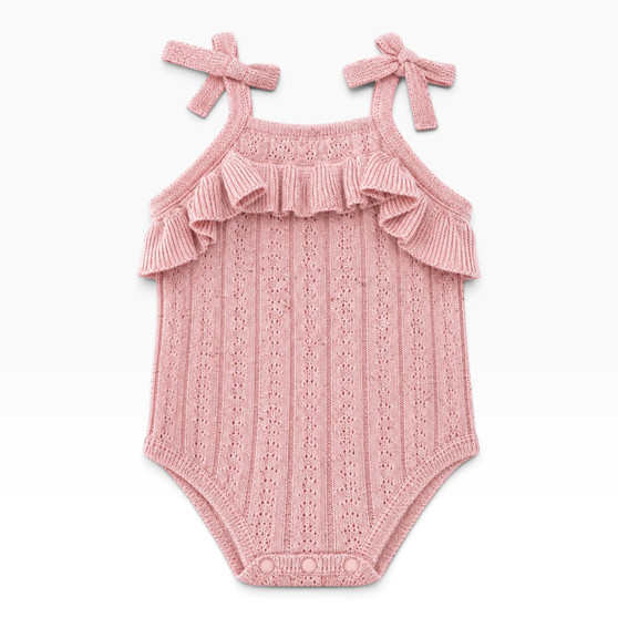 baby girls mauve speckle romper