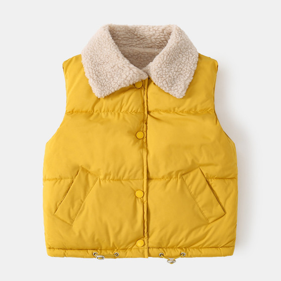 toddler mustard sherpa vest