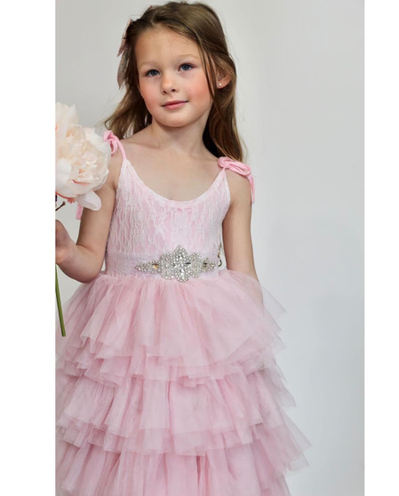 pink flower girl dresses blush