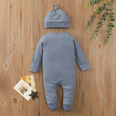 Zippered Footie- Steel Blue main image 1