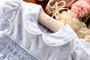 girls blue smocked dress