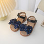 girls leather navy blue sandals