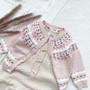 girls pink cardigan cable knit sweater