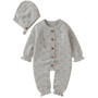 baby girls grey romper with bonnet newborn baby shower gift baby girls grey romper with bonnet newborn baby shower gift