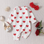 baby girl valentines day heart romper headband