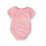 baby girls pink knit romper