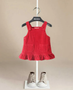 girls Cherry Red corduroy frill dress