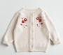 girls toddler cream embroidered cardigan