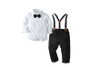 boys black suspender wedding bearer outfit