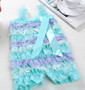 baby girls ruffle frill romper blue purple cake smash