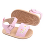 girls floral denim pink sandals