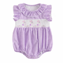 baby girls gingham easter smocked lavender romper