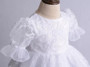 Sarah Puff Sleeve Baptism Dress & Christening Gown with Bonnet