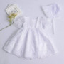Sarah Puff Sleeve Baptism Dress & Christening Gown with Bonnet